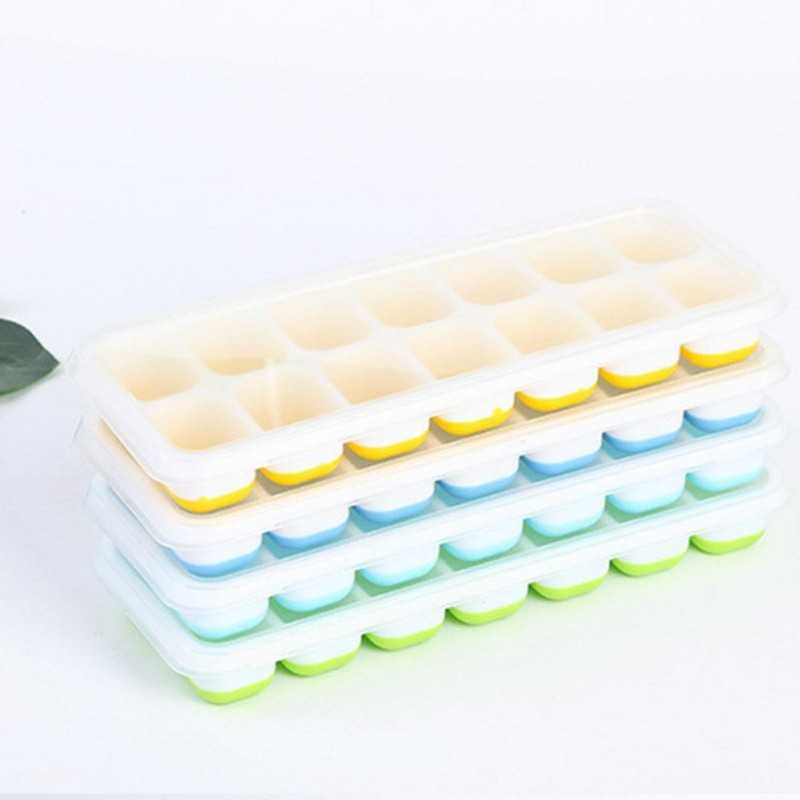 14 Grids Ice Cube Trays Molds Easy-Release Silicone Flexible Ice Cube Maker Square