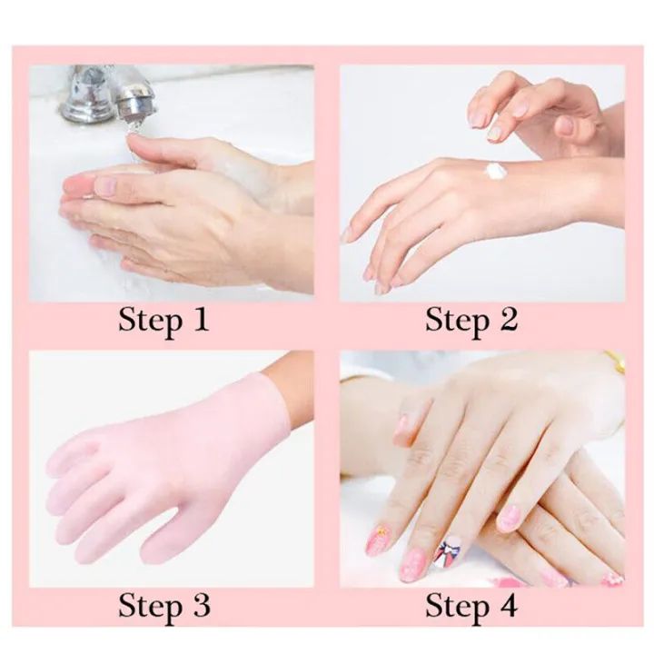 (1 Pair) Gel Gloves Moisturizing Whitening Exfoliating Smooth Beauty Hand Care Silicone Hand Glove Waterproof Cleaning